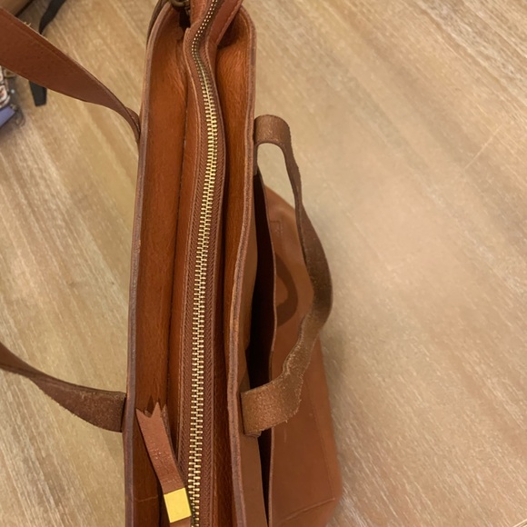 Madewell  Small Brown   Zip  TopTransport Tote - Picture 7 of 16